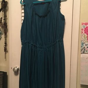 Xhileration Turquoise Pleated Dress